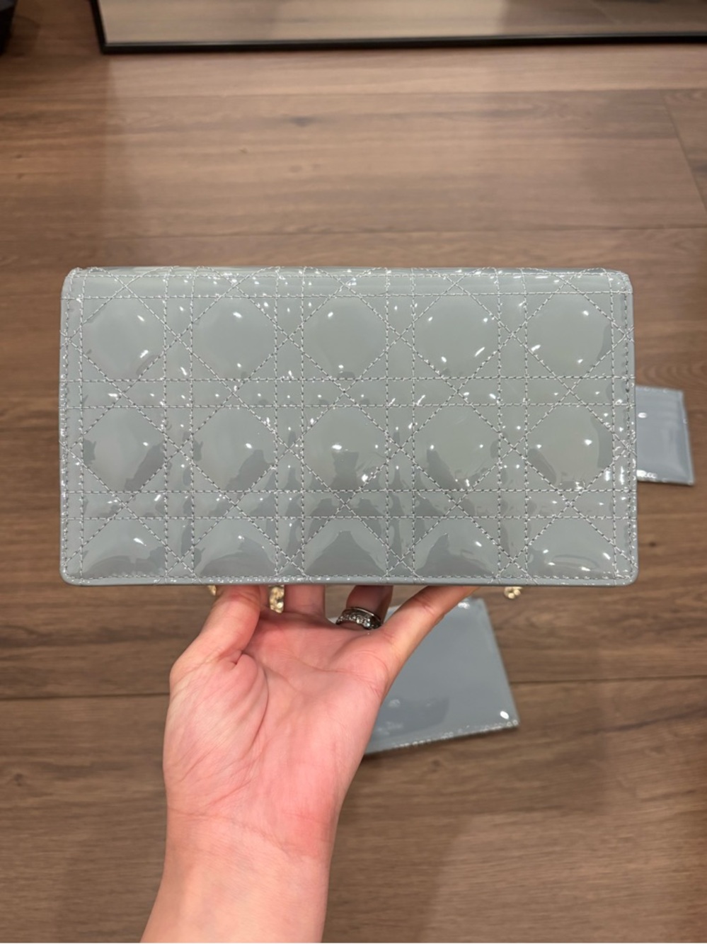 Authentic Lady Dior Calfskin Pouch in Cloud Blue (EXCELLENT, LIKE NEW CONDITION) - Picture 7 of 15